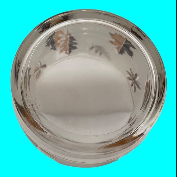 Libbey Golden Foliage Ice Bucket Frosted Gold Leaves MCM 4" high - Picture 5 of 6